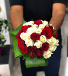 Bouquet de Roses Blanche et Rouge